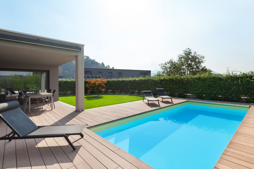 modern house with pool