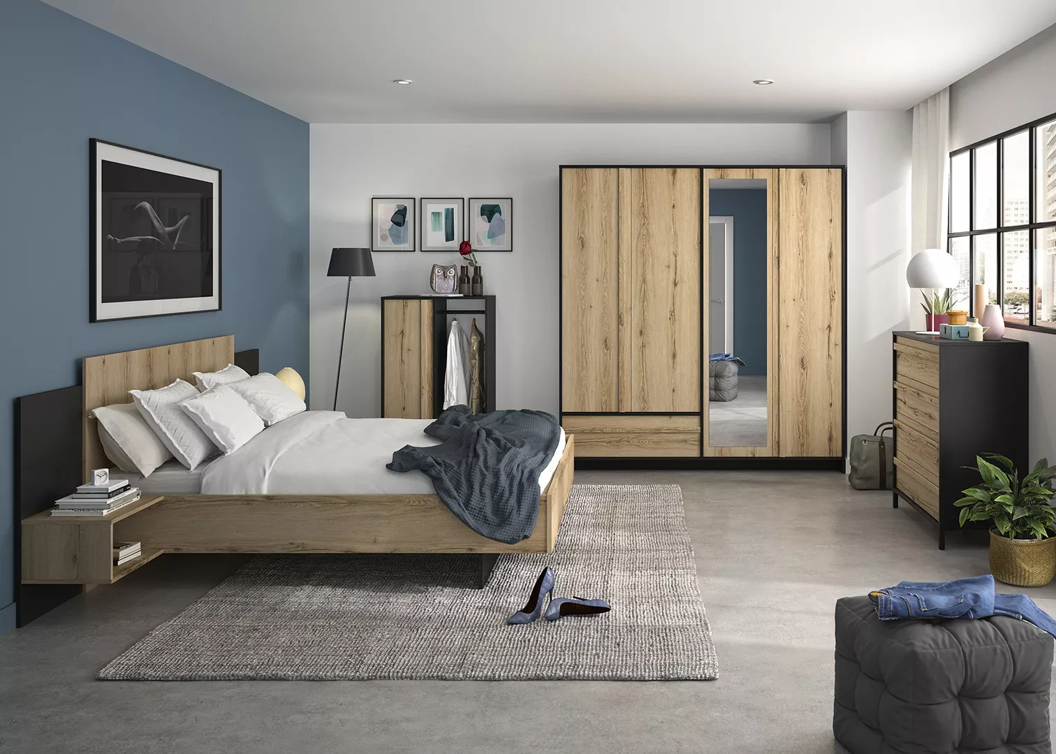 chambre mur peint